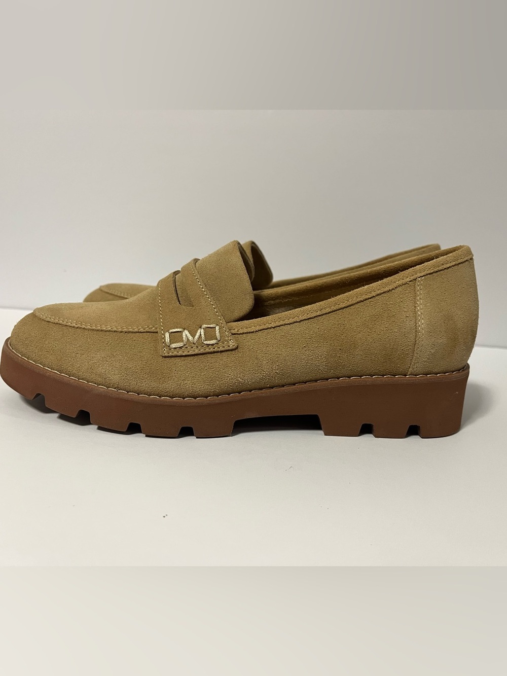 Vionic Eloide Nubuck Brown Suede Leather Loafers Womens 7 Chunky Lug Sole Preppy - Picture 6 of 11